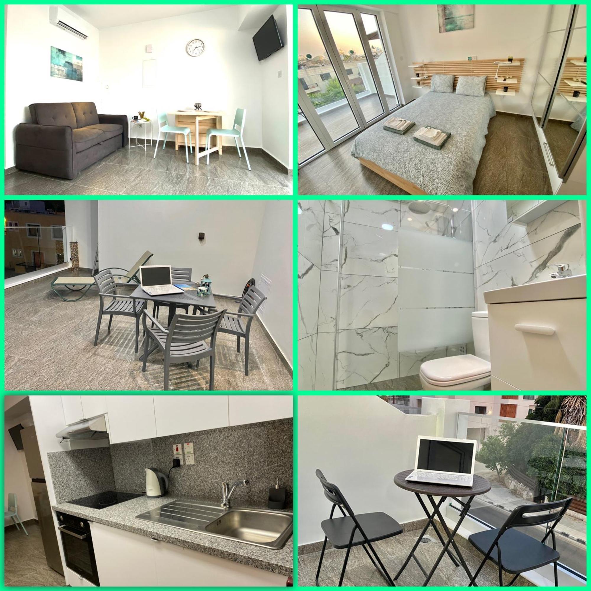 Ferienwohnung Ev Zin - Modern, Cozy, 1 Bed, Pool, 2 Balconies, A105 Paphos Exterior foto